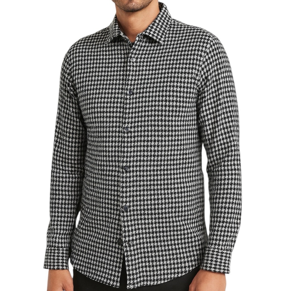 Express Black and White Checkered Shirt